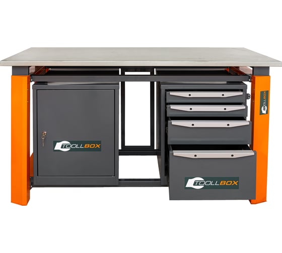 Двухтумбовый верстак Toollbox с регулируемой столешницей серии TBP1800 (TB0-TB4)