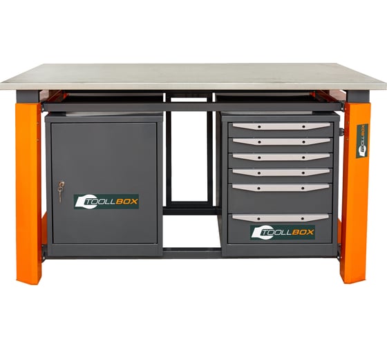 Двухтумбовый верстак Toollbox с регулируемой столешницей серии TBP1800 (TB0-TB6)