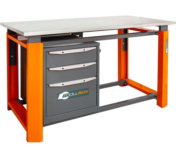 Однотумбовый верстак Toollbox с регулируемой столешницей серии TBP1500 (TB3)