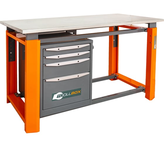 Однотумбовый верстак Toollbox с регулируемой столешницей серии TBP1500 (TB4)