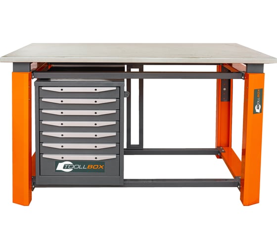 Однотумбовый верстак Toollbox с регулируемой столешницей серии TBP1500 (TB7)