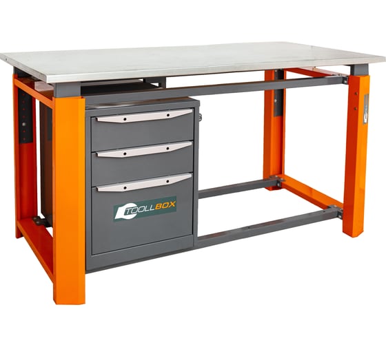 Однотумбовый верстак Toollbox с регулируемой столешницей серии TBP1800 (TB3)