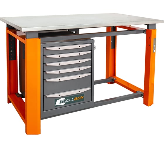 Однотумбовый верстак Toollbox с регулируемой столешницей серии TBP1200 (TB6)