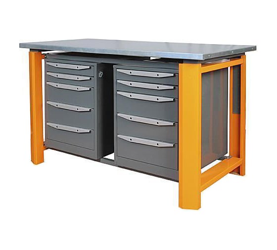 Двухтумбовый верстак Toollbox с регулируемой столешницей серии TBP1800 (TB0-TB8) 1