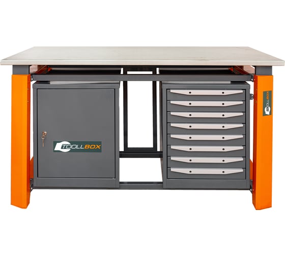 Двухтумбовый верстак Toollbox с регулируемой столешницей серии TBP1800 (TB0-TB8)