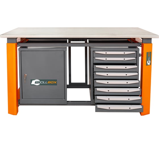 Двухтумбовый верстак Toollbox с регулируемой столешницей серии TBP1800 (TB0-TB8)