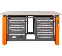Двухтумбовый верстак Toollbox с регулируемой столешницей серии TBP1800 (TB6-TB8)