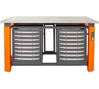 Двухтумбовый верстак Toollbox с регулируемой столешницей серии TBP1800 (TB8-TB8)