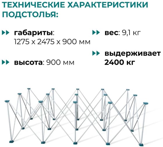 Складной стол-верстак Lossew Q4 Ant 3x5_90 П (120х240х90см) ANT3590P