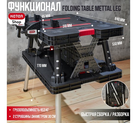Мобильный верстак Keter FOLDING WORK TABLE 17182239