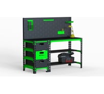 Металлический стол с выдвижными ящиками и перфопанелью ООО Металекс 750x1200x400 мм SBYF751240