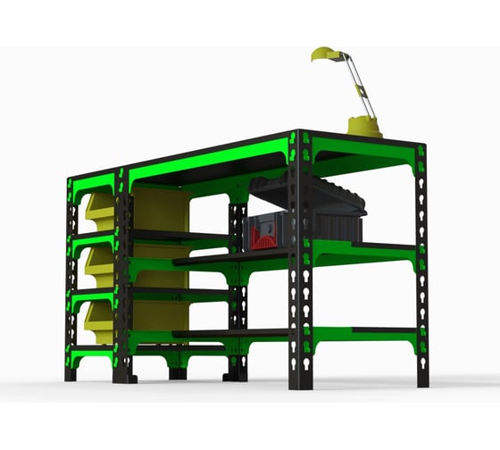 Металлический стол с боковыми полками ООО Металекс 750x1200x400 мм SB751240