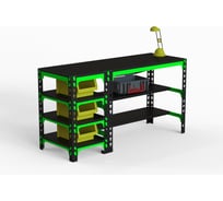 Металлический стол с боковыми полками ООО Металекс 750x1200x500 мм SB751250