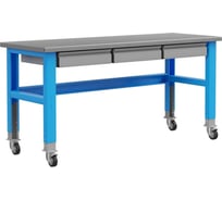 Промышленный металлический стол на колесах 2000 мм Верстакофф PROFFI 115013