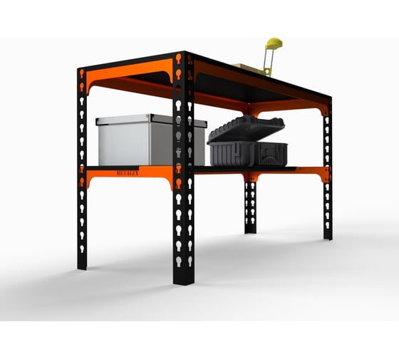 Металлический стол ООО Металекс Metalex 750x1200x400 мм, оранжево-чёрный SMMO751240