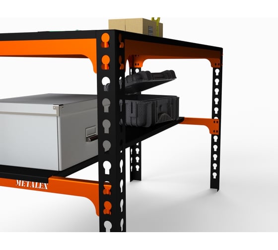 Металлический стол ООО Металекс Metalex 750x1300x500 мм, оранжево-чёрный SMMO751350