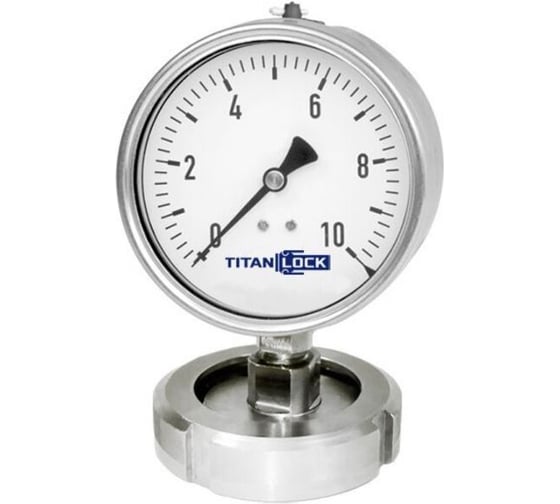 Нержавеющий манометр с мембранным разделителем TITAN LOCK10/0.2 Бар, гайка DN50, корп. 100 мм TLSPG50/100MN 1