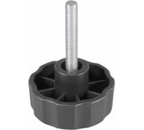 Ручка-барашек с резьбовым штифтом Tech-Krep/Zitar пластик, D50 М6x50, чёрный 154201