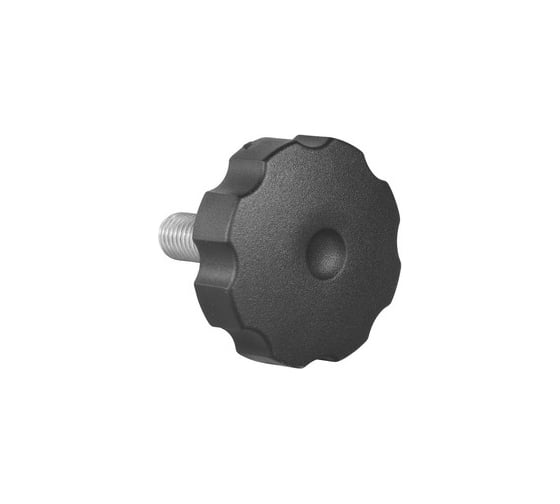 Ручка-барашек с резьбовым штифтом Tech-Krep пластик, D42, М10x20, чёрный, 150 шт. 153017