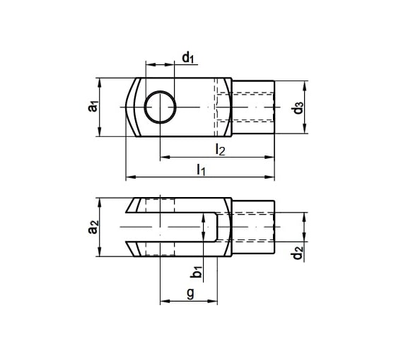 Вилочный шарнир ЦКИ DIN71752, М 8x16, тип G Ц, 2 шт 53322