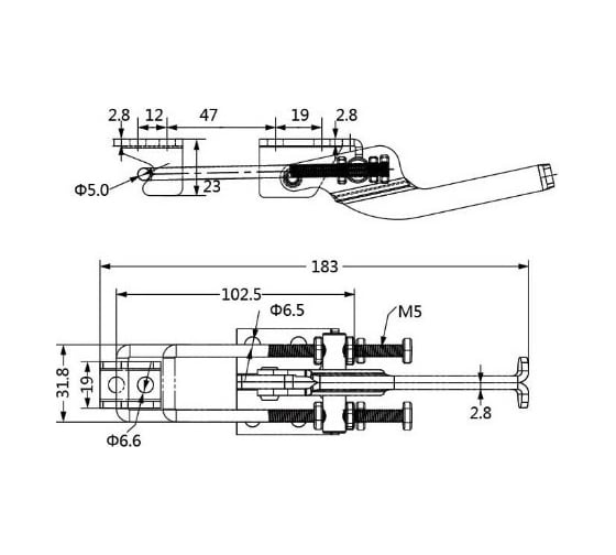 Стяжной замок MFK-TORG GH-431 цинк, ручка прорезиненная J431