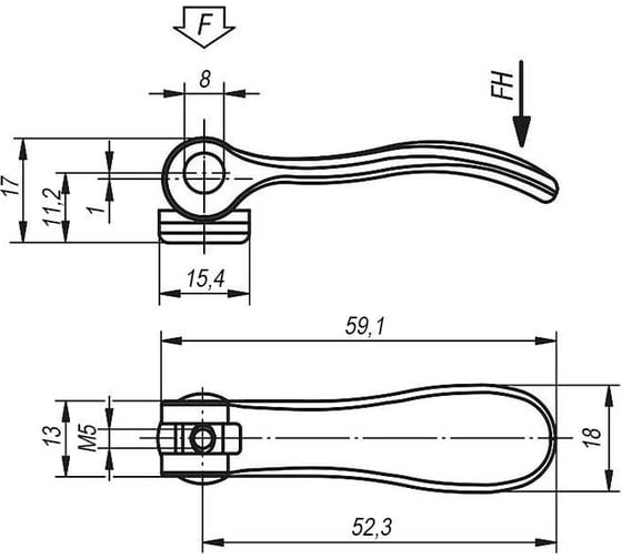 Эксцентриковая рукоятка KIPP K0005.0511105