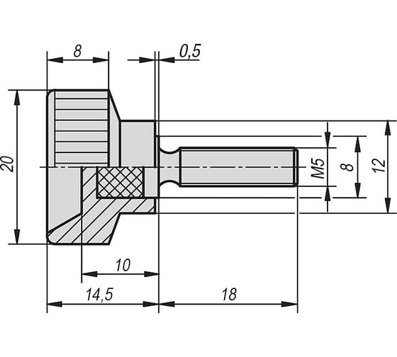 Ручка с накаткой KIPP K0141.05X18