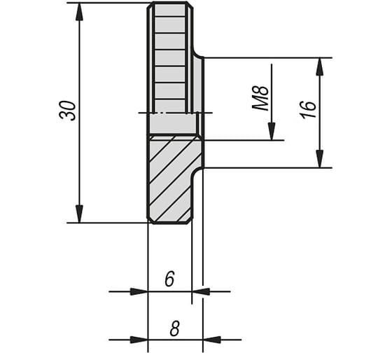 Ручка с накаткой KIPP K0144.08