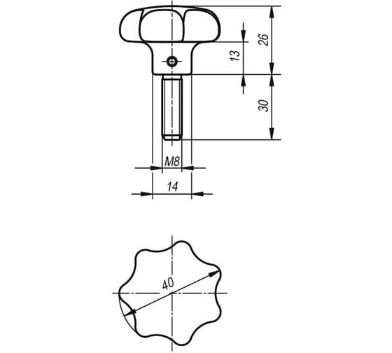 Рукоятка звездообразная KIPP K0150.640083X30