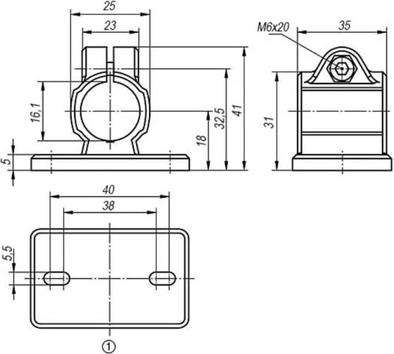 Фланцевый зажим опор KIPP K0479.516