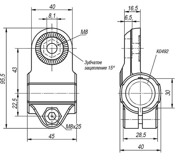 Накладной зажим KIPP K0486.30