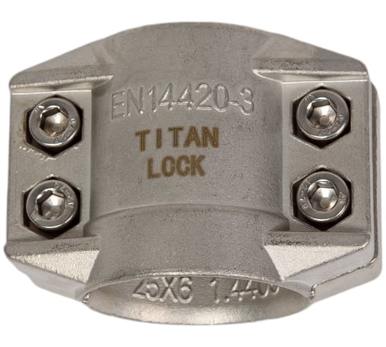 Усиленный 4-х болтовый хомут (нержавеющая сталь) TITAN LOCK TL25X6SS 1