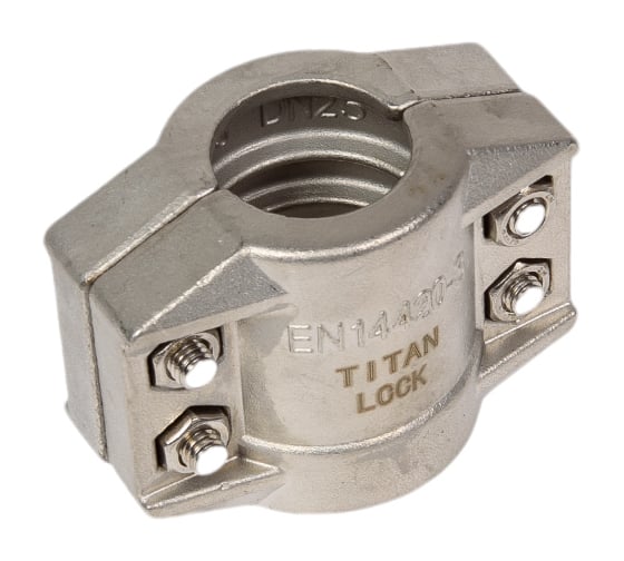 Усиленный 4-х болтовый хомут (нержавеющая сталь) TITAN LOCK TL25X6SS