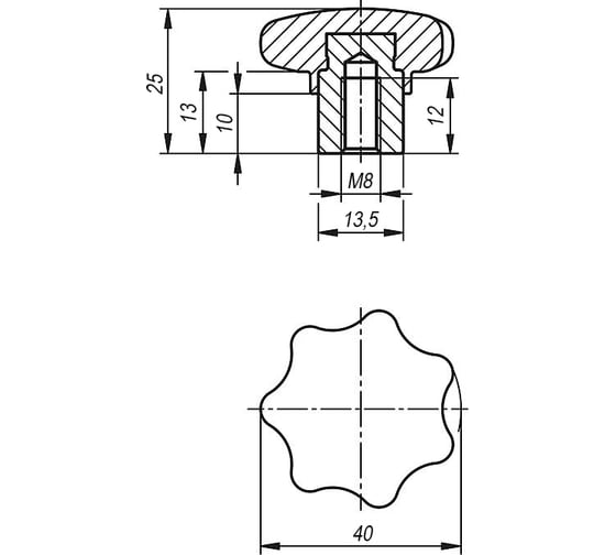 Звездообразная рукоятка KIPP K1514.24008