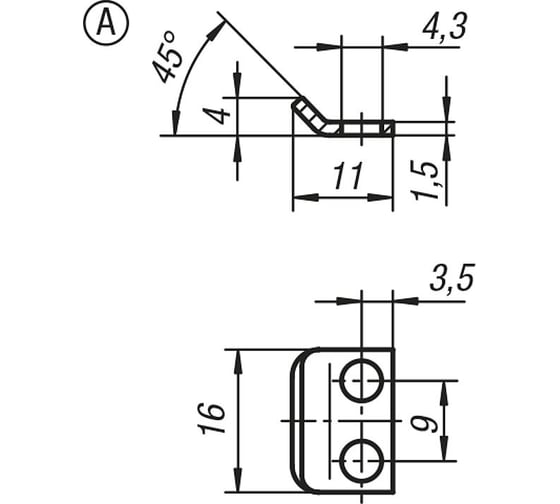 Накидная защелка со скобой KIPP K0043.1430701.9143111