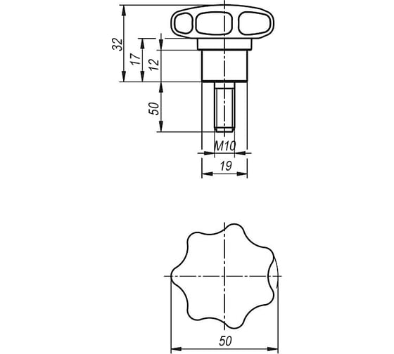 Рукоятка звездообразная KIPP K1514.45010X50