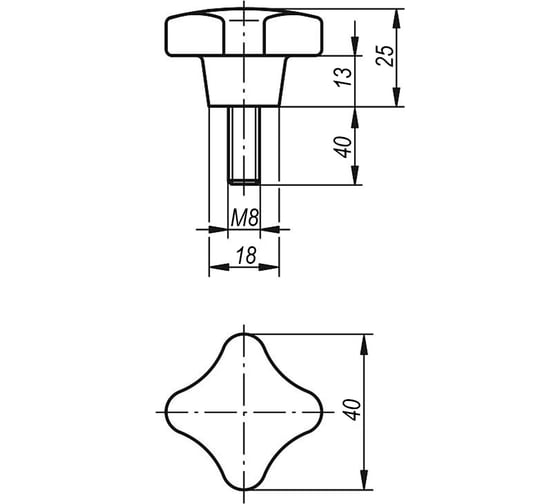 Крестообразная рукоятка KIPP K0148.508X40