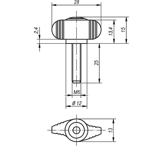 Ручка-барашек KIPP K0274.006X25