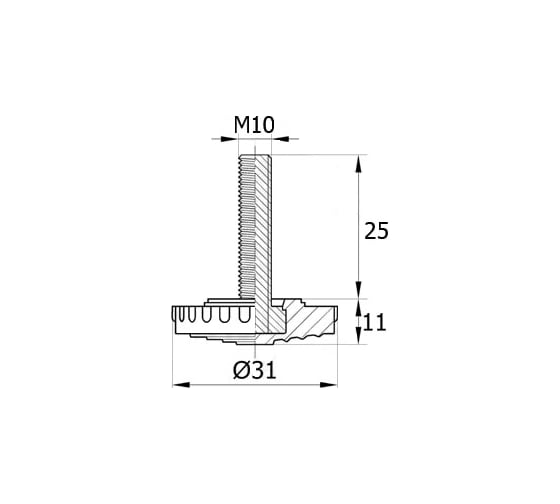 Регулируемая опора IVK group 31М10-25ЧН