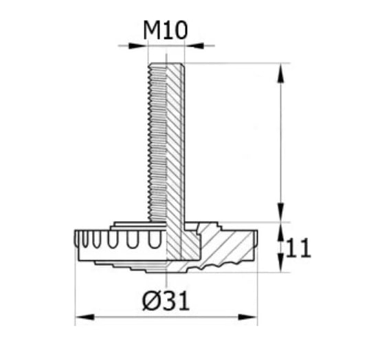 Регулируемая опора IVK group 31М10-20ЧН