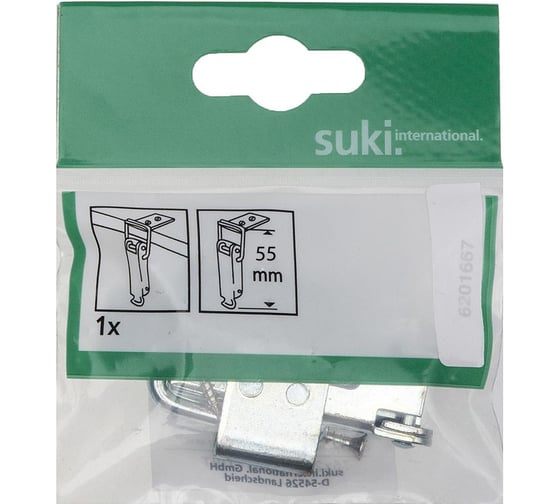 Запор для ящика Suki 55x31мм белый цинк 1шт 159420