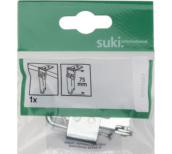 Запор для ящика Suki 75x21мм белый цинк 1шт 159430
