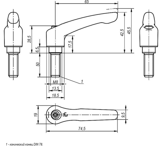 Зажимной рычаг KIPP K0122.2081X50
