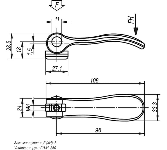 Эксцентриковая рукоятка KIPP K0005.2501108