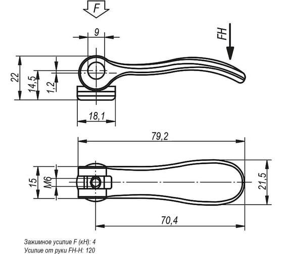 Эксцентриковая рукоятка KIPP K0005.1501106