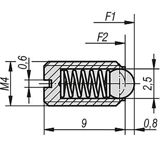 Пружинный фиксатор KIPP 50шт K0309.04VS