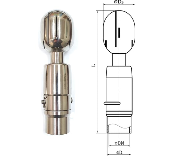 Головка эллиптическая ТПК «Московия» шплинт, -316L Q65-ГШ-DN32