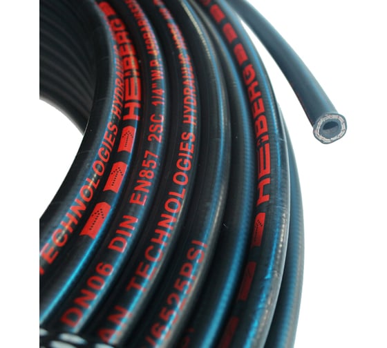 Рукав высокого давления HEIBERG Dn08 DIN EN857 1SC, 5, рост 16",W.P.275 BAR, 100 м 0001SC8