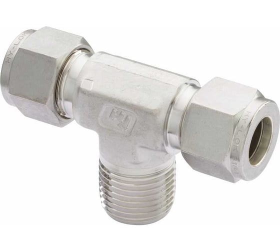 Тройник с отводом на наружную резьбу из латуни Hy-Lok male branch tee, o.d. 8mm - npt 1/4,CBTM-8M-4N-BRAS 1