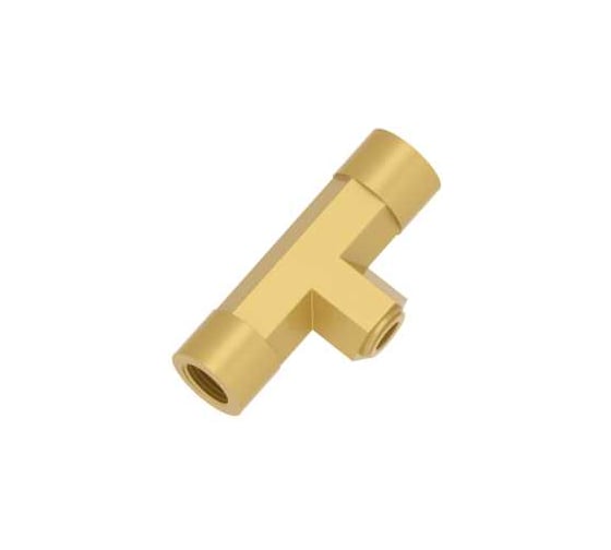 Тройник из латуни с внутренними и наружными резьбами Hy-Lok npt 1/4 H-SBT-4N-BRAS 1